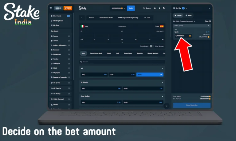 Decide on the bet amount